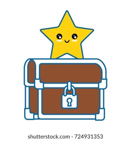 pixelated treasure chest with star