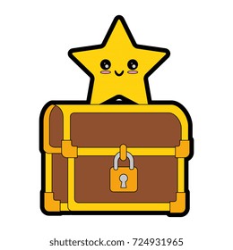 pixelated treasure chest with star