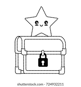 pixelated treasure chest with star