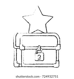 pixelated treasure chest with star