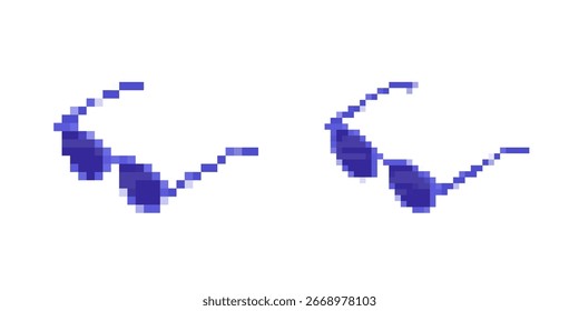 Cofres del tesoro pixelados en estilo de 8 bits, cerrados y abiertos con oro, perfectos para activos de juego retro.
