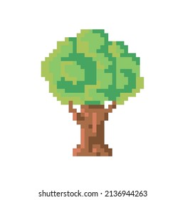 diseño de árbol pixelado sobre blanco
