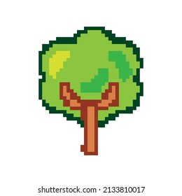 pixelated tree forest icon isolated