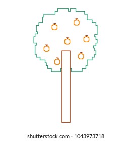 pixelated tree with fruits nature ecology
