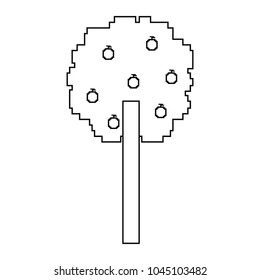 pixelated tree with fruits nature ecology