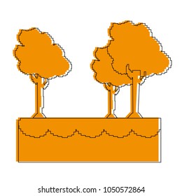 Pixelated trees isolated
