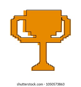 Pixelated trophy cup