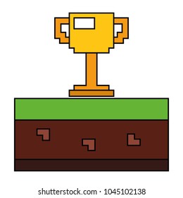 pixelated trophy cup award game