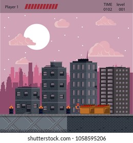 Pixelated urban videogame