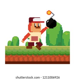 pixelated video game