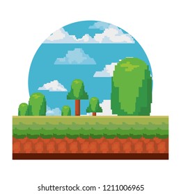 pixelated video game