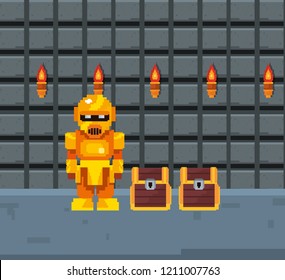 pixelated video game