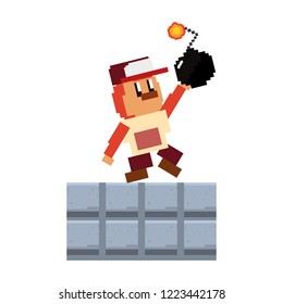 pixelated video game