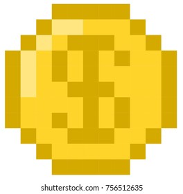 Pixelated Video Game Coin Stock Vector (Royalty Free) 756512635 ...