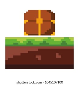 pixelated video game treasure chest