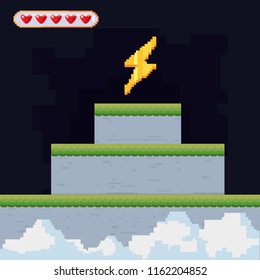 Pixelated and videogame design icon vector ilustration