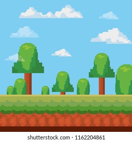 Pixelated and videogame design icon vector ilustration