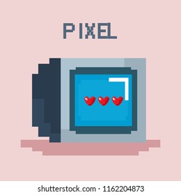 Pixelated and videogame design icon vector ilustration