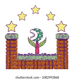Pixelated videogame scenery