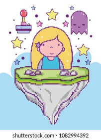Pixelated videogame scenery