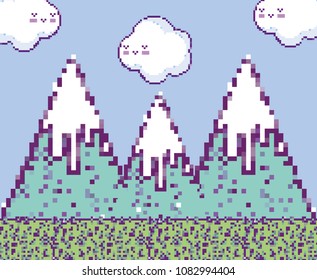 Escenario de videojuegos pixelado