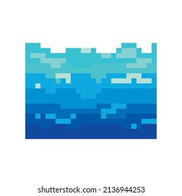 pixelated water block over white