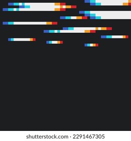Pixelated White Clouds With Lens Leak, Black Background