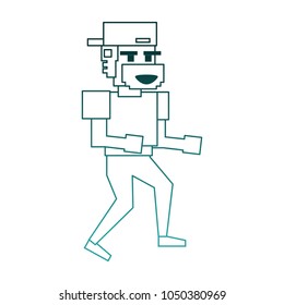 Pixelated white gangster character