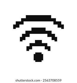 Pixelated WiFi Signal Icon Isolated Vector Illustration