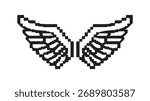 Pixelated wings with transparent background