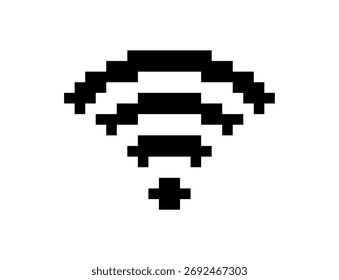 Pixelated wireless signal icon for internet connectivity in a minimalist style