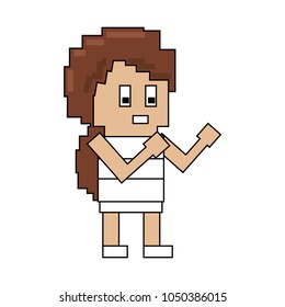 Pixelated woman character
