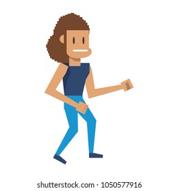 Pixelated woman character