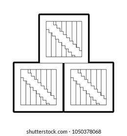 Pixelated wooden boxes