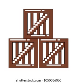 Pixelated wooden boxes