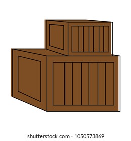 Pixelated wooden boxes