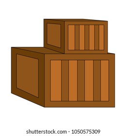 Pixelated wooden boxes