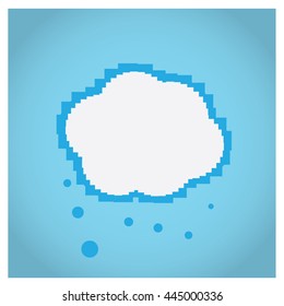 Pixeled cloud, video game, Vector illustration