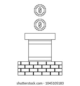 pixeled coin treasure score linear