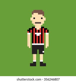Pixeled Football Player - Isolated Vector Illustration