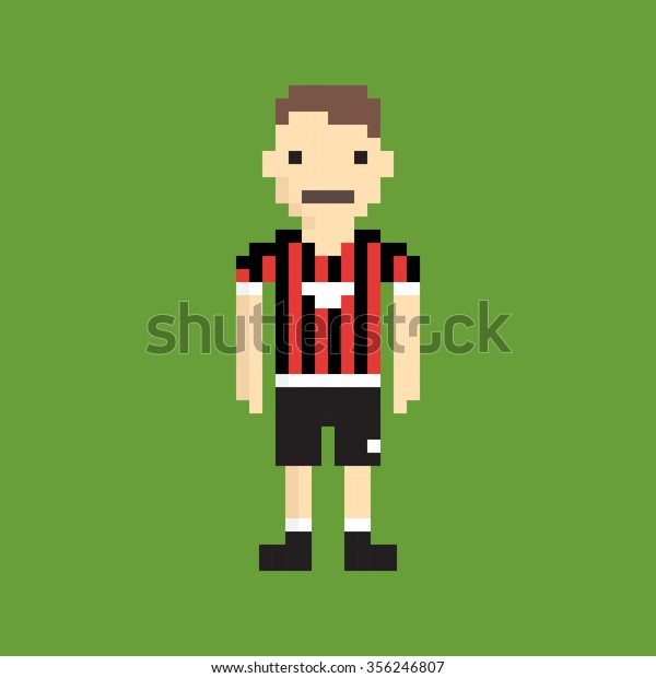 Pixeled Football Player Isolated Vector Illustration Stock Vector ...