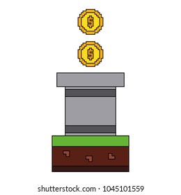 pixeled golden coin treasure score