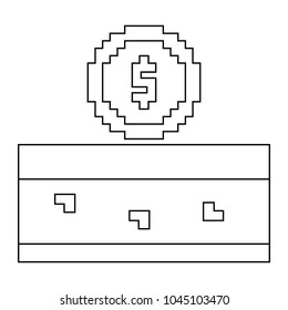 pixeled golden coin treasure score