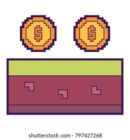 pixeled golden coin treasure score
