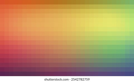 Pixeled gradient. Abstract background. Red, yellow, green and blue colours.
