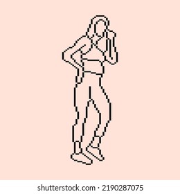 Pixeled human element. Vector illustration