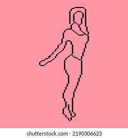 Pixeled human element. Vector illustration