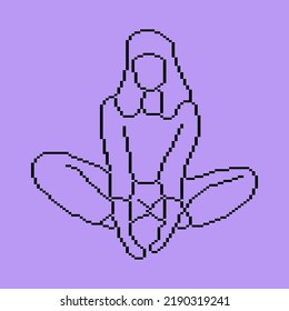 Pixeled human element. Vector illustration
