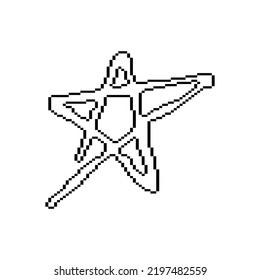Pixeled shape scribble. Vector illustration