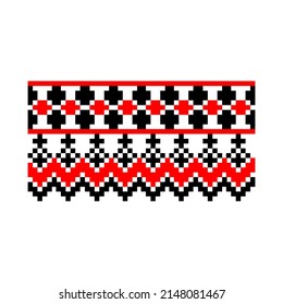 Pixelized pattern Vyshyvanka Traditional Ethnic Ukrainian Seamless Pattern slavic ornament